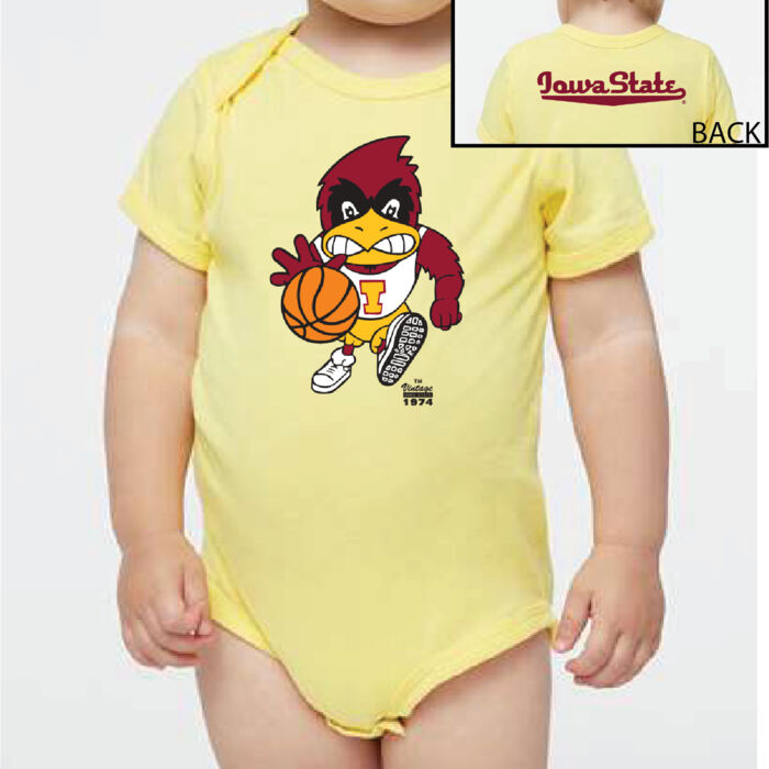 Vintage Basketball Cy Onesie - yellow Thumbnail