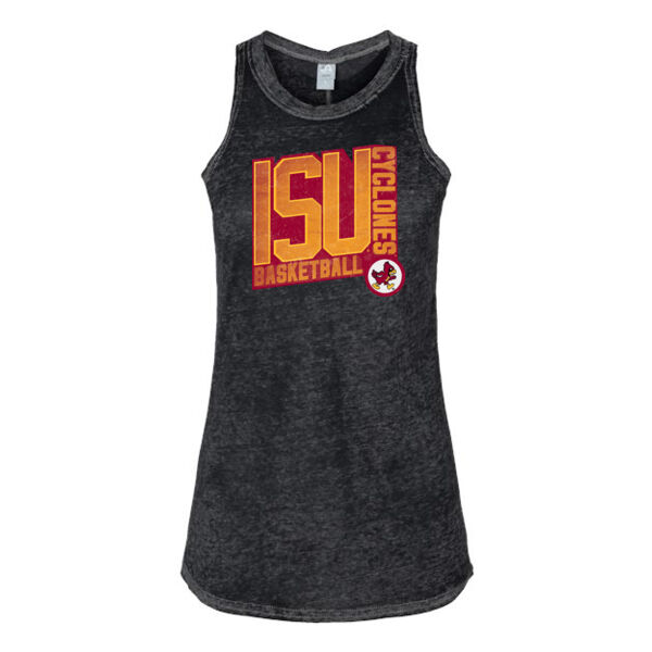 Retro Basketball Distressed Black Tank Thumbnail