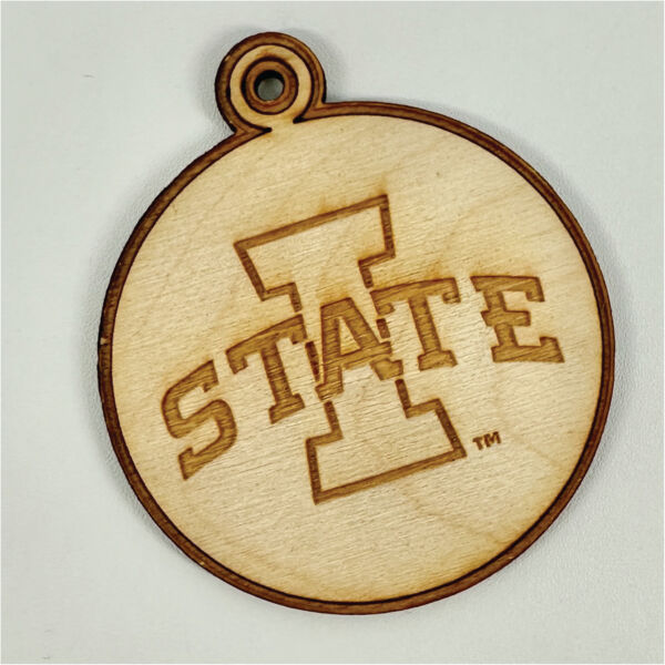 ISU Circle Wood Ornament Thumbnail