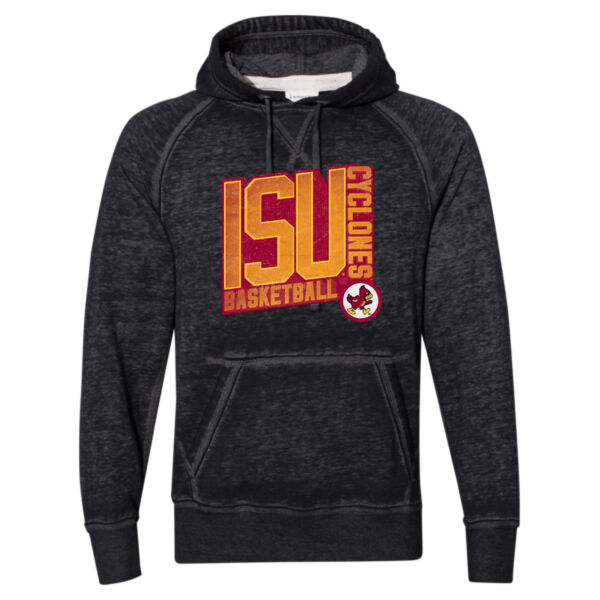 Retro Basketball Distressed Black Hoodie Thumbnail